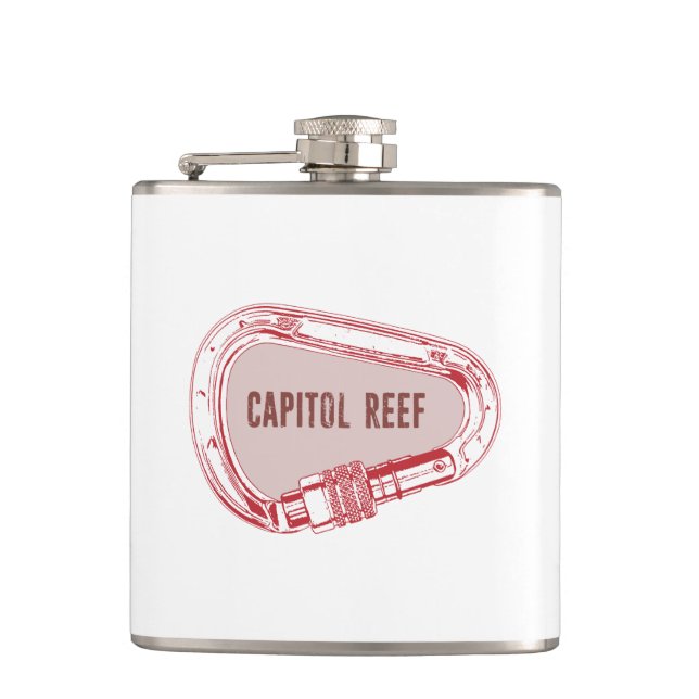 Capitol Reef Climbing Carabiner Hip Flask (Front)
