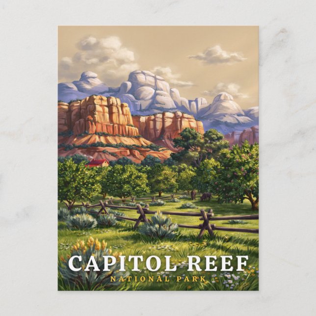 Capitol Reef National Park Desert Oasis Postcard (Front)