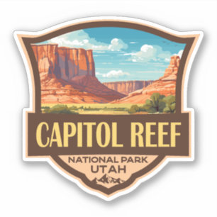 Capitol Reef National Park Illustration Retro Art