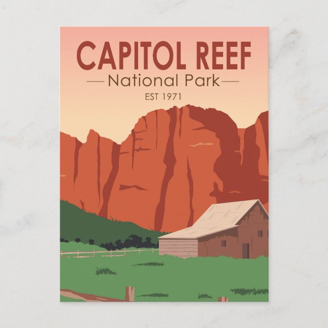 Capitol Reef National Park Ranch Vintage Postcard (Front)