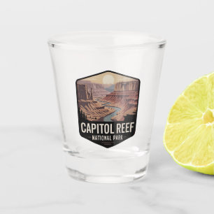 Capitol Reef National Park Retro Badge Shot Glass