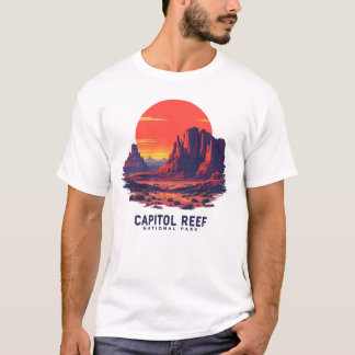Capitol Reef National Park Retro Sunset Design – U T-Shirt