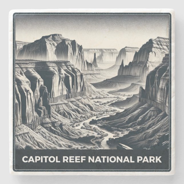 Capitol Reef National Park Stone Coaster (Front)