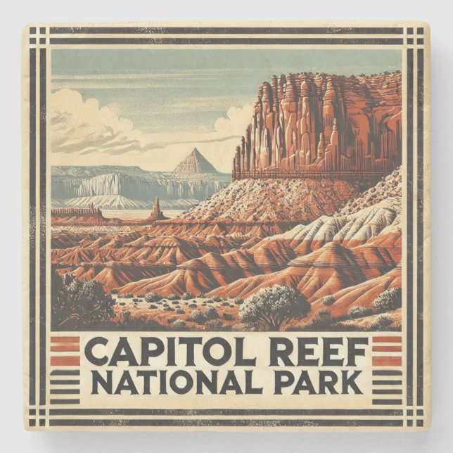 Capitol Reef National Park Stone Coaster (Front)