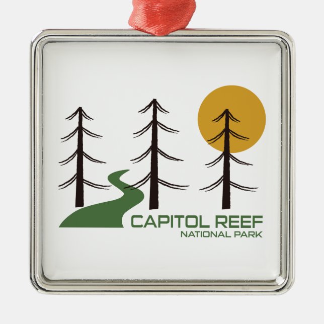 Capitol Reef National Park Trail Metal Tree Decoration (Front)