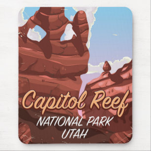 Capitol Reef National Park Travel poster Mouse Mat