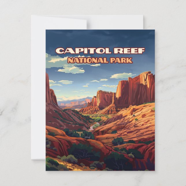 Capitol Reef National Park Utah Desert Retro Card (Front)
