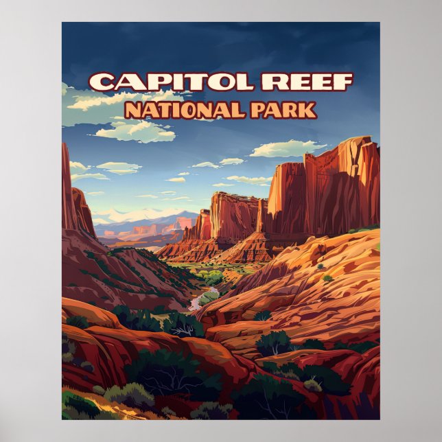 Capitol Reef National Park Utah Desert Vintage Poster (Front)