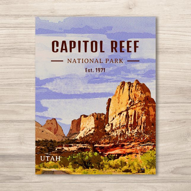 Capitol Reef National Park Utah Desert Watercolor Postcard (Creator Uploaded)