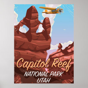 Capitol Reef National park Utah travel poster. Poster