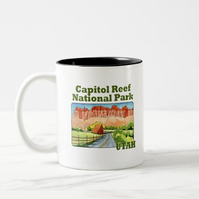 capitol reef national park, utah Two-Tone coffee mug (Left)
