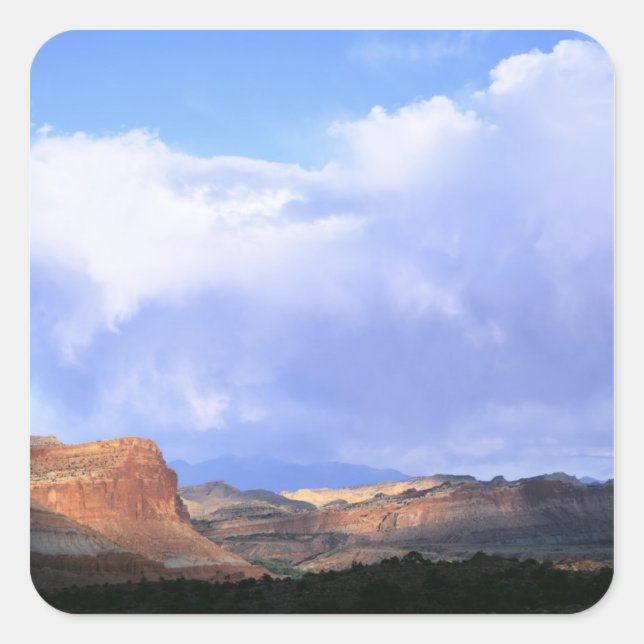 Capitol Reef National Park, Utah. USA. Cumulus Square Sticker (Front)