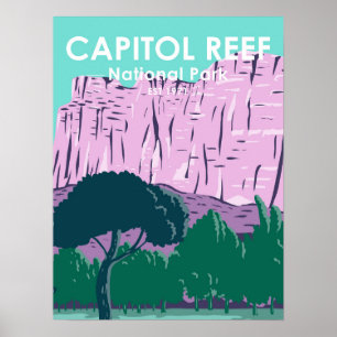  Capitol Reef National Park Utah Vintage Poster