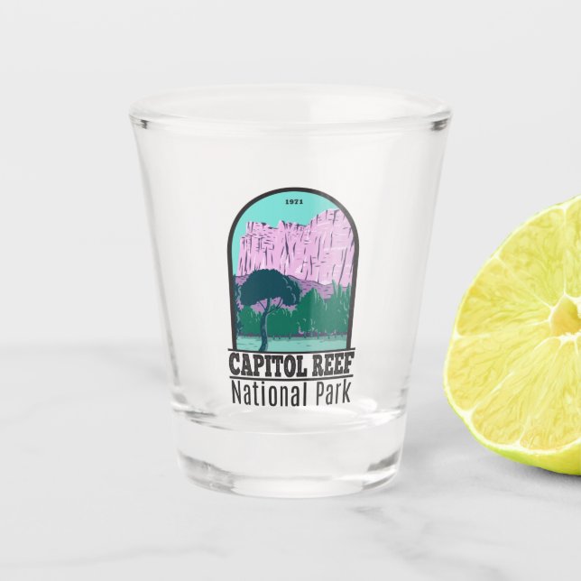 Capitol Reef National Park Utah Vintage Shot Glass (Front)