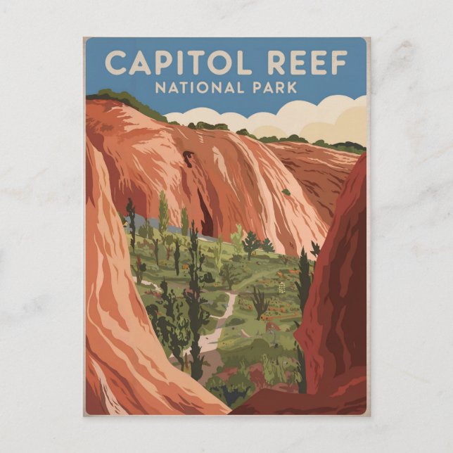 Capitol Reef National Park Vintage Postcard (Front)