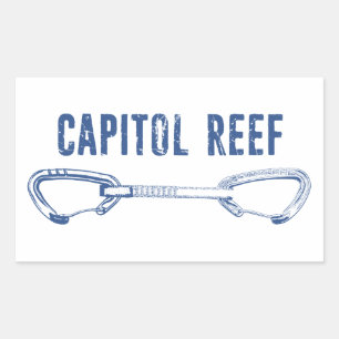 Capitol Reef Rock Climbing Quickdraw Rectangular Sticker