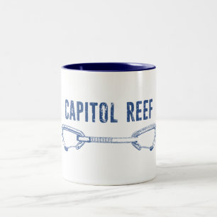 Capitol Reef Rock Climbing Quickdraw Two-Tone Coffee Mug