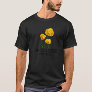 Capitola Beach California CA Poppy Flower State Ci T-Shirt