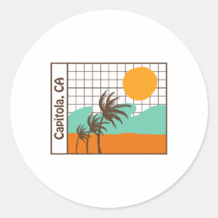 Capitola California Beach  Classic Round Sticker