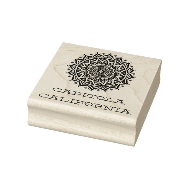 Capitola California mandala Rubber Stamp (Stamp)