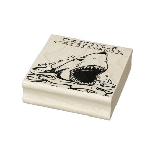 Capitola California Shark Rubber Stamp