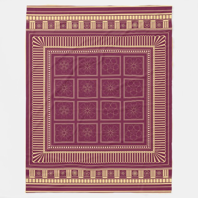 Capitoline Bloom: Etrusco-Roman Fleece Blanket (Front)