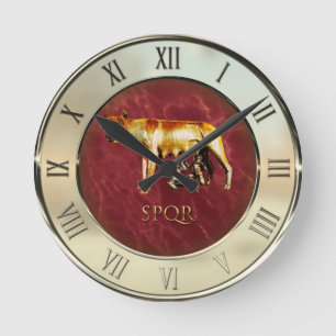 Capitoline Wolf Round Clock