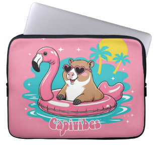 Capivara Stylosa in the summer with Boia Rosa Laptop Sleeve