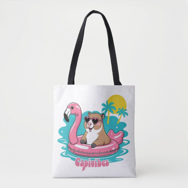 Capivara Stylosa in the summer with Boia Rosa Tote Bag (Front)