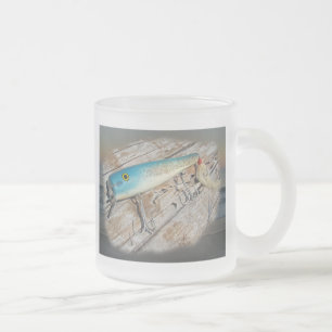 Cap'n Bill's Streamliner Saltwater Vintage Lure Frosted Glass Coffee Mug