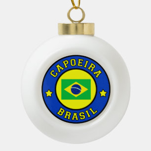 Capoeira Brasil Ceramic Ball Christmas Ornament