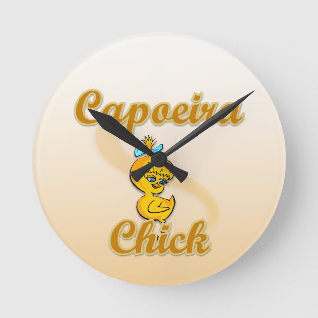 Capoeira Chick Round Clock (Front)