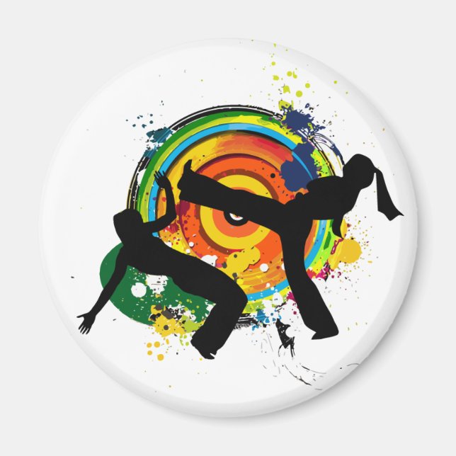 capoeira silhouette magnet (Front)