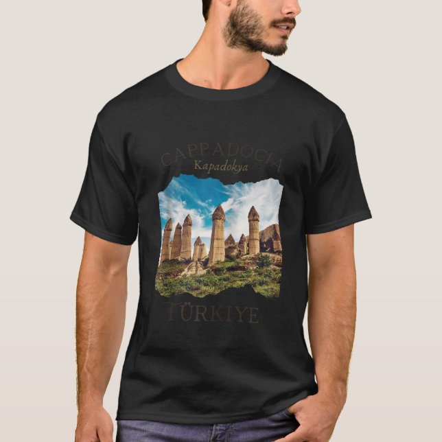 Cappadocia Kapadokya Turkey Love Valley Souvenir V T-Shirt (Front)