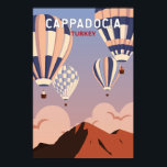 Cappadocia Turkey Retro Travel Art Vintage  Poster<br><div class="desc">Cappadocia retro travel design. Famous for its unique rock formations and hot air ballooning opportunities,  the otherworldly landscapes of Cappadocia are one of Turkey's most popular natural wonders.</div>
