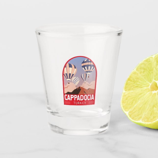 Cappadocia Turkey Retro Travel Art Vintage Shot Glass (Front)