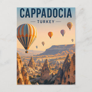 Cappadocia Turkey Travel Hot Air Balloons Postcard