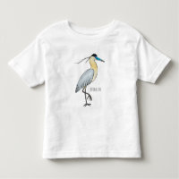 Capped heron bird cartoon illustration