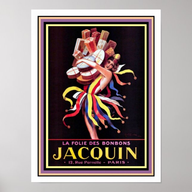 Cappiello Ad Poster for Jacquin Bonbons 12 x 16 (Front)