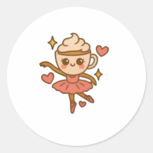 Cappuccina Ballerina Italian Ausweis Classic Round Sticker