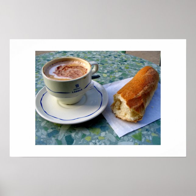 Cappuccino and Baguette Poster (Front)