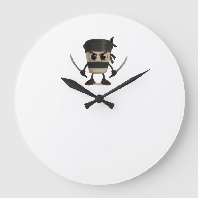 Cappuccino Assassino Funny Italian Large Clock (Front)