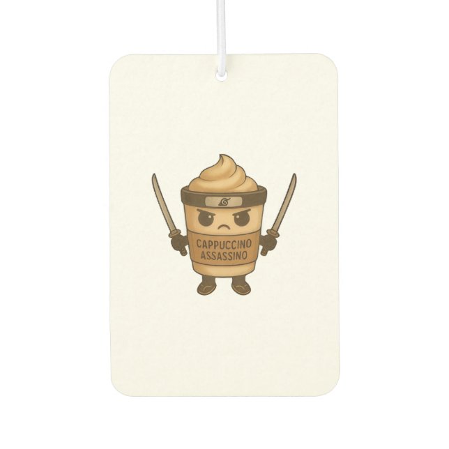 Cappuccino Assassino Italian Car Air Freshener (Front)