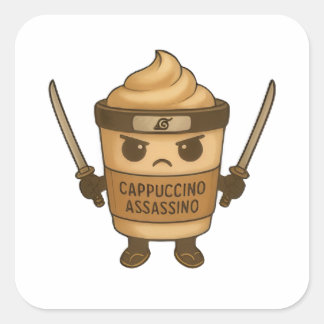 Cappuccino Assassino Italian Square Sticker