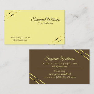 Cappuccino Beige with Gold Lines Classy and Modern Business Card