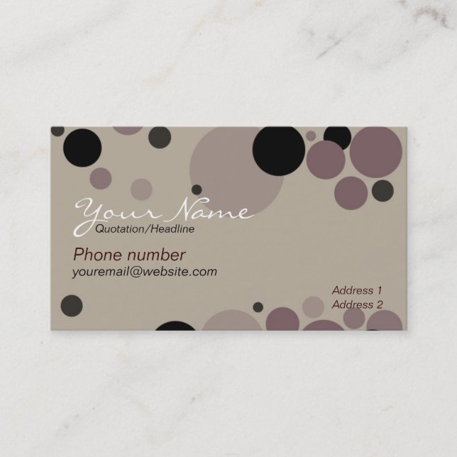 Cappuccino Circles w/ Logo  Business Card (Front)