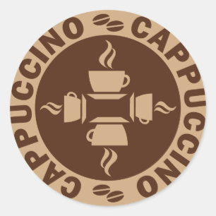 Cappuccino Classic Round Sticker