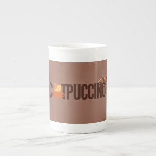 Cappuccino Coffee Beans Art Mug. Bone China Mug