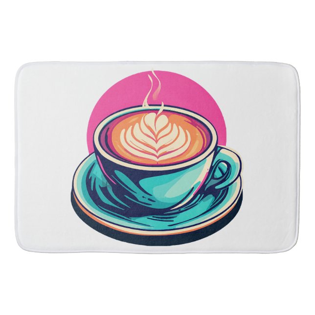 Cappuccino coffee cup bath mat (Front)