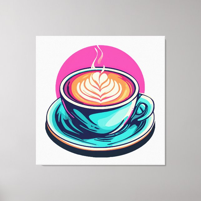 Cappuccino coffee cup canvas print (Front)